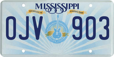 MS license plate OJV903