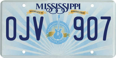 MS license plate OJV907