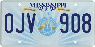 MS license plate OJV908