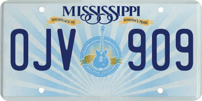MS license plate OJV909