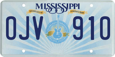 MS license plate OJV910
