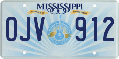 MS license plate OJV912