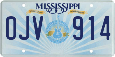 MS license plate OJV914