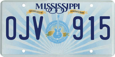 MS license plate OJV915