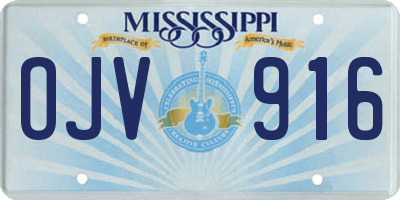 MS license plate OJV916
