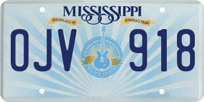 MS license plate OJV918
