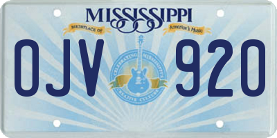 MS license plate OJV920