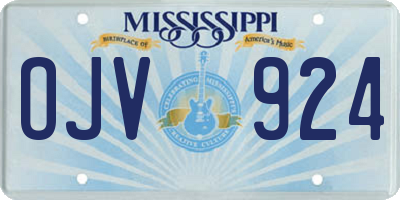 MS license plate OJV924