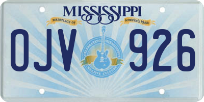 MS license plate OJV926