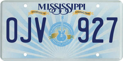 MS license plate OJV927