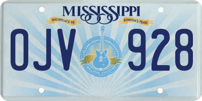 MS license plate OJV928