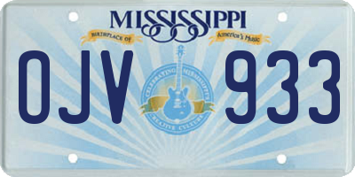 MS license plate OJV933