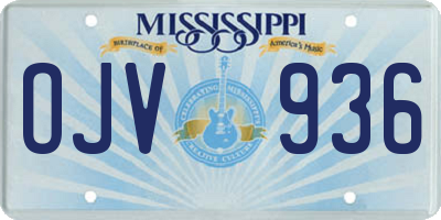 MS license plate OJV936