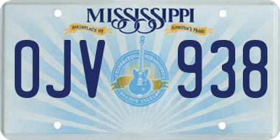 MS license plate OJV938