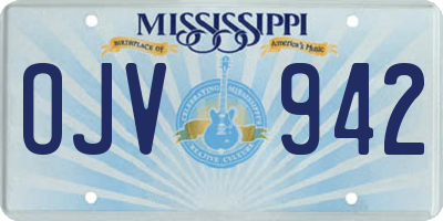 MS license plate OJV942
