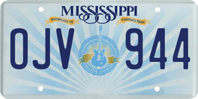 MS license plate OJV944