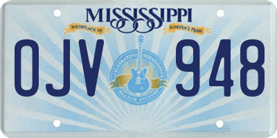 MS license plate OJV948