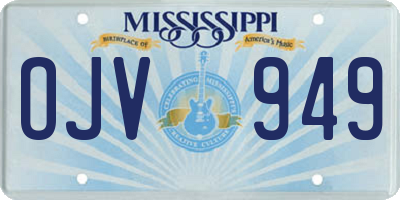 MS license plate OJV949