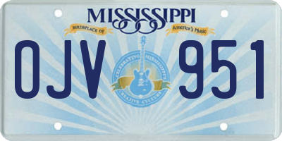 MS license plate OJV951