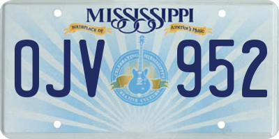 MS license plate OJV952