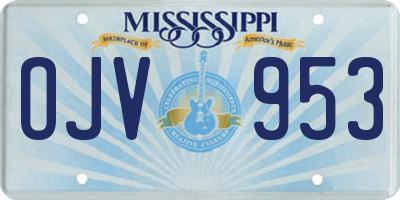 MS license plate OJV953