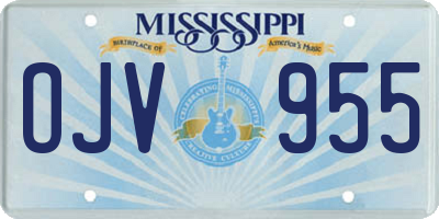 MS license plate OJV955