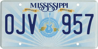 MS license plate OJV957