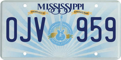MS license plate OJV959