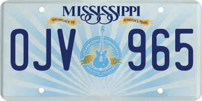 MS license plate OJV965