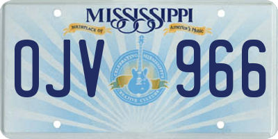 MS license plate OJV966