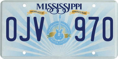 MS license plate OJV970