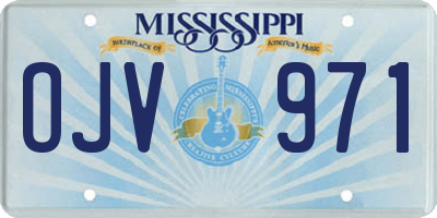 MS license plate OJV971