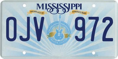 MS license plate OJV972