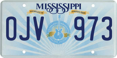 MS license plate OJV973