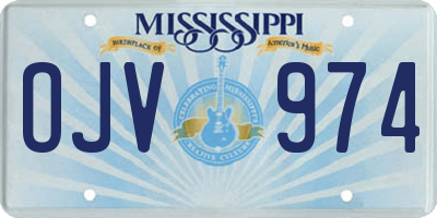 MS license plate OJV974