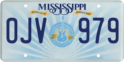 MS license plate OJV979