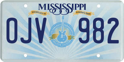 MS license plate OJV982