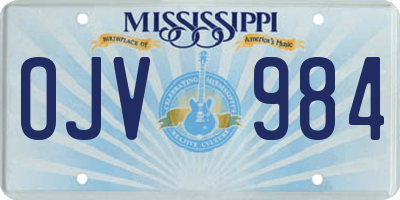 MS license plate OJV984