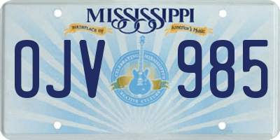 MS license plate OJV985