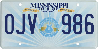 MS license plate OJV986