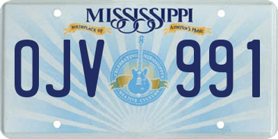 MS license plate OJV991