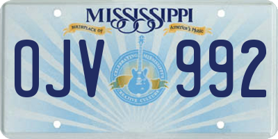 MS license plate OJV992