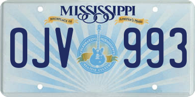 MS license plate OJV993