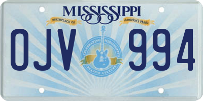 MS license plate OJV994