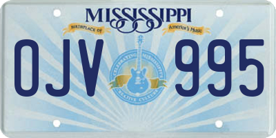 MS license plate OJV995