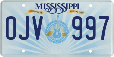 MS license plate OJV997