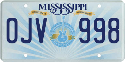 MS license plate OJV998