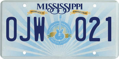MS license plate OJW021