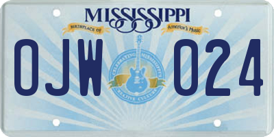 MS license plate OJW024