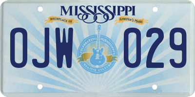 MS license plate OJW029